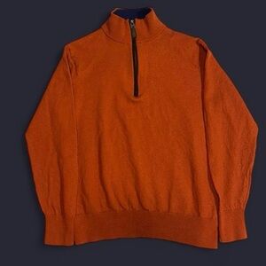 Orvis Men's Vibrant Orange Zip-Up Sweater